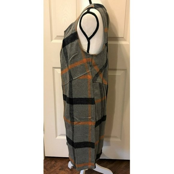 Favlux Charcoal Plaid Sleeveless Cardigan Topper Size Small - Picture 2 of 9